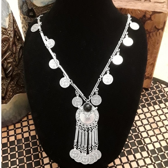 NEW Tribal/ Gypsy/ Boho Coin Necklace - Picture 3 of 4